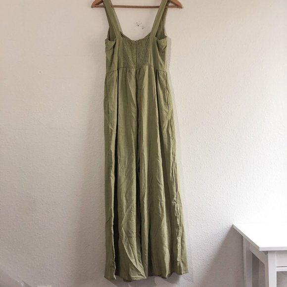 Lulu's Green Corset Linen Blend Jumpsuit Size Medium - Picture 3 of 8